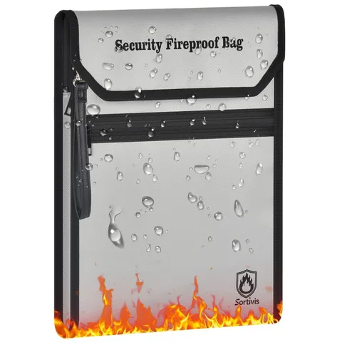 Expandable Fireproof Document Bag for Important Documents, Vertical File Orga...