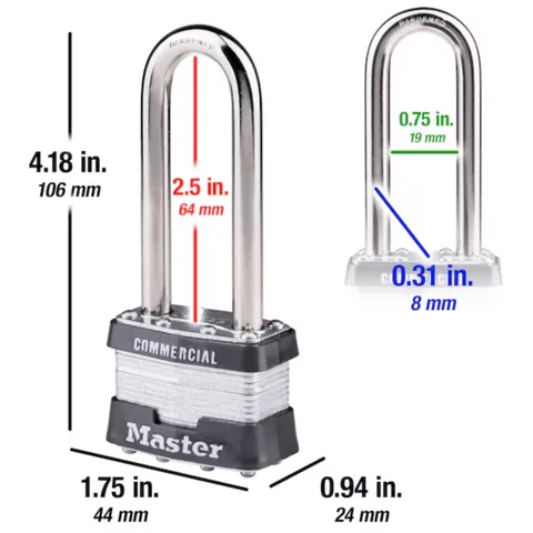 Master Lock 1KALJ#2438 2438 Series Laminated Padlock 2-1/2 H in. (Pack of 6)