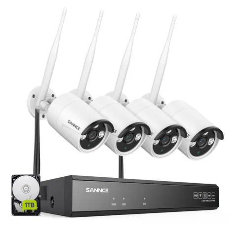 SANNCE 8CH NVR 5MP Wireless Security Camera System Two Way Audio AI Detect 1TB