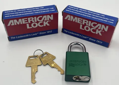 2 pack American Lock Lockout Padlock GREEN w/ 2 keys A1105GRN **NEW**