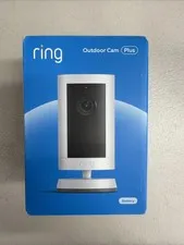 New Ring Outdoor Cam Plus Battery 2K HD Security Camera White