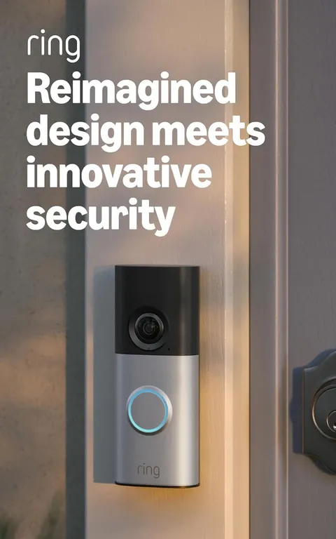Wired Doorbell Security System with 2K Resolution Camera, Nickel Silver