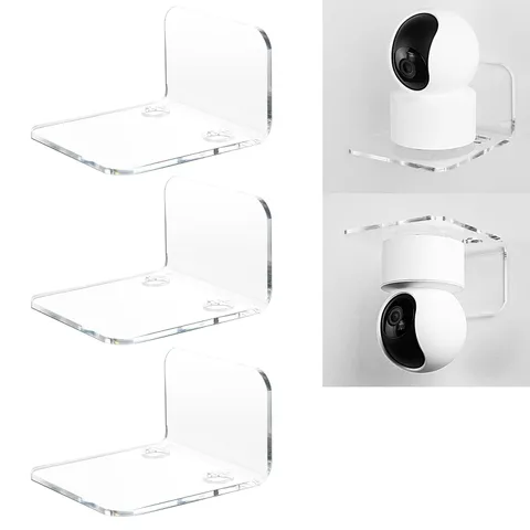 3 Pack Acrylic Floating Wall Shelves For Baby Monitor Security Camera Clear