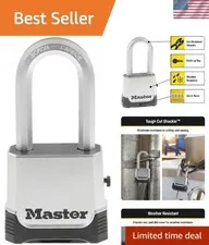 Silver Outdoor Combination Lock, Heavy Duty Weather Resistant Padlock with Re...