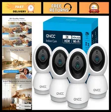 2K WiFi Indoor Security Camera - 360° Motion Detection, Night Vision, 2-Way Audi