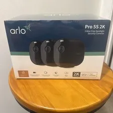 Arlo Pro 5S 2K Wireless 3 Camera Security Kit w/Dual Band WiFi 2 way Audio Black