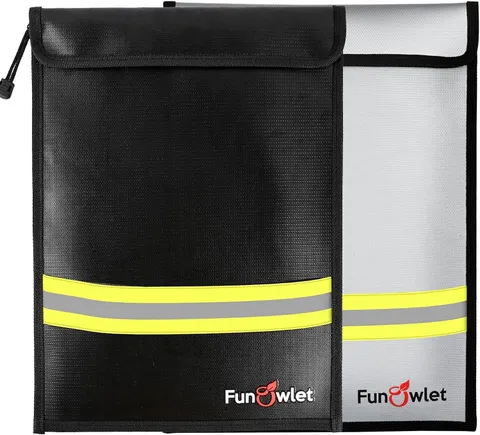 Fireproof Waterproof Money Document Bag - 15" X 11" Upgraded Zipper Bags, Fire &