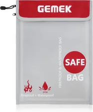Fireproof Document Bag (2000℉) Upgraded 2 Pockets,  15”X 11” Fireproof and Water