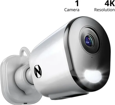 Night Owl WCM-FWIP8L-BS Plug-in AC Powered WiFi 4K Standalone Add-on Camera Open
