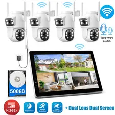 10CH NVR With Monitor 5G Wifi CCTV Security Camera System 4MP HD Vision 2-Lens