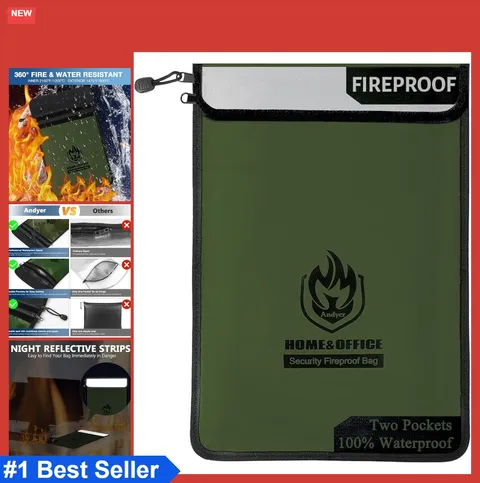 Fireproof Document Bag 15x11 Inch Waterproof Money Bag for Cash Passport Legal