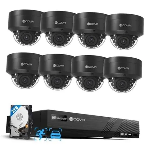4COVR 4K PoE Security Camera System, 8X 8MP IK10 Vandal-Proof IP67 8CH 8Cams