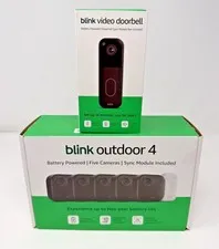 BLINK Outdoor 4 (4th Gen) 5-Cam Security System w/ Sync Module & Video Doorbell