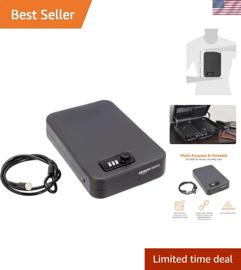 Portable Security Case Lock Box Safe with Combination Lock for Documents, Val...
