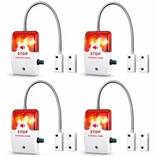 4 Pcs Exit Stopper Door Alarm with 110db Siren Emergency Door Alarms When Ope...