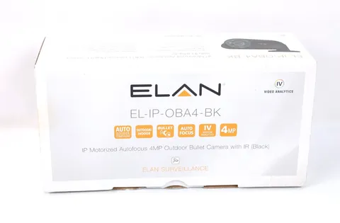ElanEL-IP-OBA4-BK IP Poe 4MP Bullet Surveillance Camera (Black) New w776
