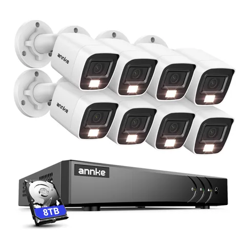 ANNKE 5MP Lite 8CH DVR 1080P CCTV Security Camera System Outdoor AI Color Night