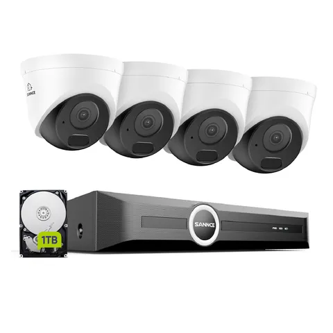SANNCE 3MP Audio Recording POE Security IP Camera System Outdoor 8CH 6MP NVR 1TB