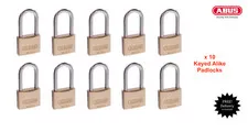 ABUS Keyed Alike Padlocks-Bulk Lot x 10 Abus Padlock-Free Postage! -6540HB40KA2
