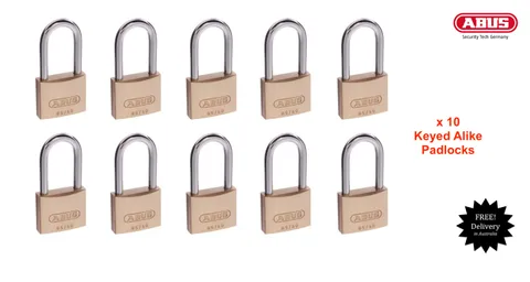ABUS Keyed Alike Padlocks-Bulk Lot x 10 Abus Padlock-Free Postage! -6540HB40KA2
