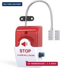 Exit Door Alarm with 110dB Siren, Emergency Exit Security Device, Easy Installat