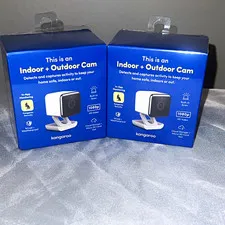 Kangaroo Indoor + Outdoor Cam 1080p Wi-Fi IP Security Cameras 2-Pack White/Black