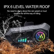 2PCS Y10 Helmet Bluetooth 5.3 Intercom for 2 Riders - Waterproof 300M Range