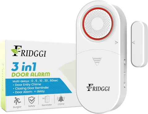 3-In-1 Alarm - Door Left Open Alarm, Chime with Delay, 0/5/10/30/60 Seconds, 2/5