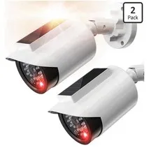 security camera-fake solar (White 2Pack,Battery not Included)