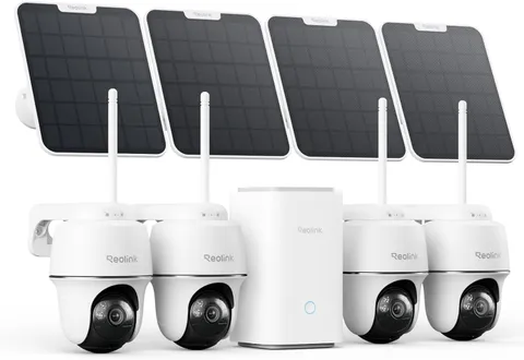 REOLINK Argus PT Ultra 4K Solar Security Camera Outdoor System 4 Pack | Encrypte