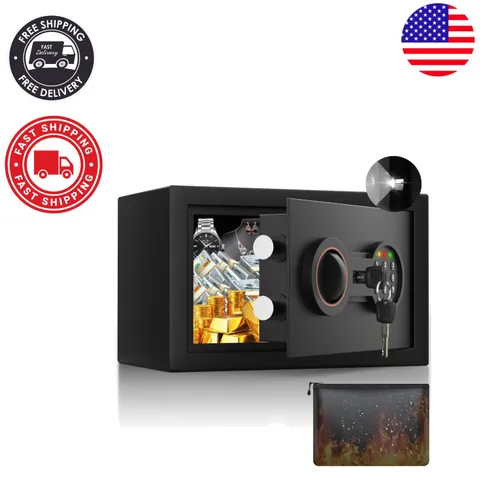 6.69" Small Steel Safe with Electronic Lock & Alarm System, for Jewelry & Cash
