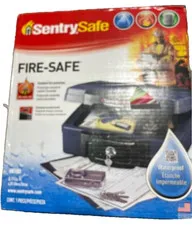 SentrySafe H0100 Fire-Resistant Box Safe and Water-Resistant Safe with Key Lock