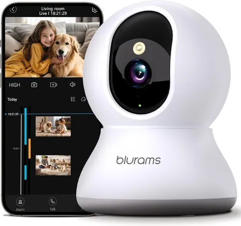 Security Camera 2K, Baby Monitor Dog Camera 360degree for Home Security w/Sma...