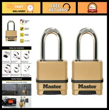 Heavy Duty Combination Padlock 2-Pack - 4-Digit Security Lock, Zinc Body, Outdoo