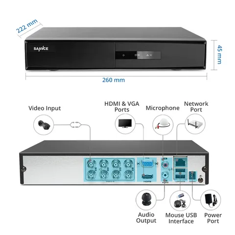 8CH 5IN1 1080N CCTV DVR Digital Video Recorder Home Security Surveillance System