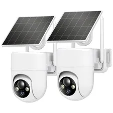 Wireless Outdoor Cameras 2-Pack, Color Night Vision
