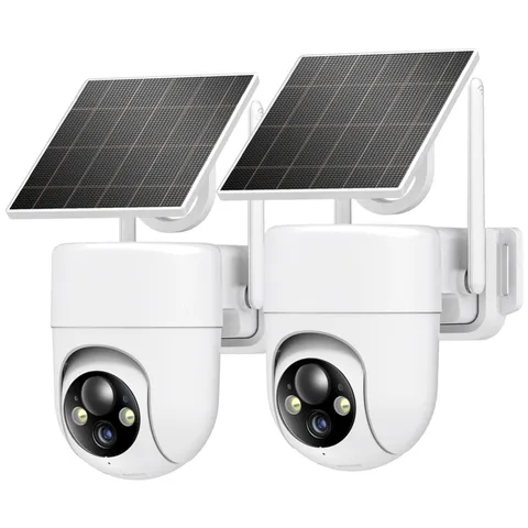 Wireless Outdoor Cameras 2-Pack, Color Night Vision