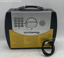 SentrySafe Silver Portable Compact Electronic Safe With Key Lock Not Tested