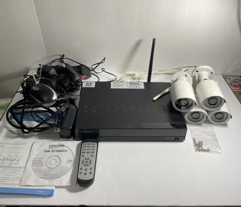Samsung Network Video Cameras (4) SNC-79440BWN & Security Receiver-SNR-73200WN
