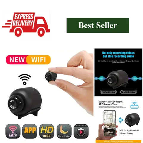 1080p WiFi Mini Security Camera Night Vision Motion Detection