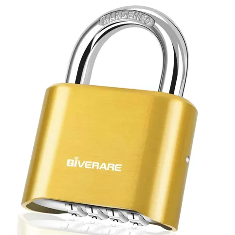 4-Digit Combination Lock, Heavy Duty Padlock Metal, Outdoor Alloy Locks with ...