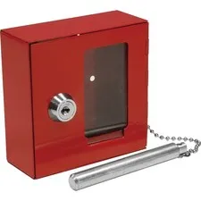 Barska Red Key Lock Breakable Glass Window Alarm Emergency Key Storage Lock B...