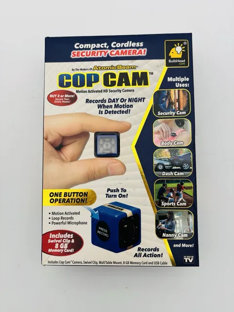 New Atomic Beam Cop Cam Portable Motion Activated HD 720p Surveillance Camera