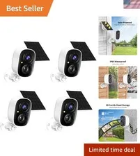 Complete 4-Pack Solar Security Cameras - 2K HD, Remote Control & AI Detection