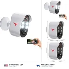 1080p Wireless Security Camera with AI Human Detection, Night Vision, 2-Way T...