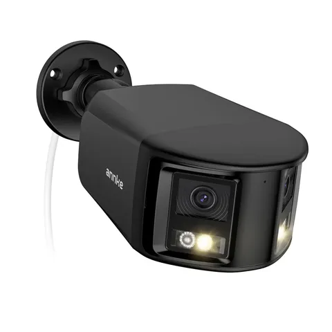 ANNKE FCD800 4K 8MP Dual-Lens PoE Security Camera, 2mm 180°Wide Angle, Black