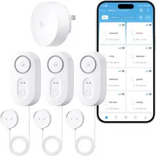 Upgraded Smart Water Leak Detector 1S with 4.92 Ft Cable, 3 Pack