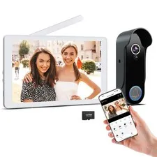Wireless Doorbell Camera with 8" Screen Monitor, Smart Video Door Phone Inter...