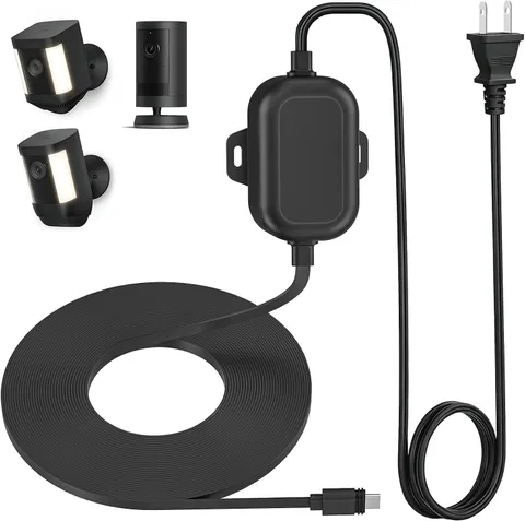 Weatherproof Power Cord for Ring Outdoor Cam Plus/Ring Spotlight Cam Plus/Pro (B