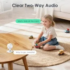 WHITE - YOTON INDOOR SECURITY CAMERA 2.4GHZ 2PCS, BABY MONITOR, PET CAMERA, DOG